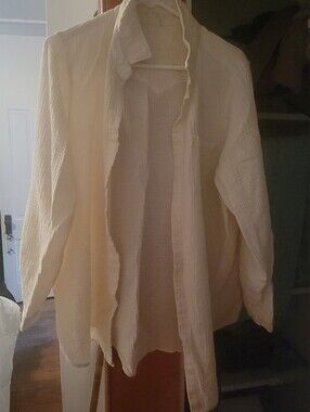 Cream Side Stitch Shirt